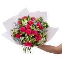 Bouquet with roses and alstromerias